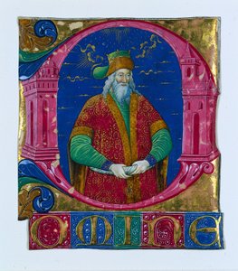 Initial D[omine] from a Choral Book: King Solomon, c. 1470-1480 by Guglielmo Giraldi del Magri [or del
