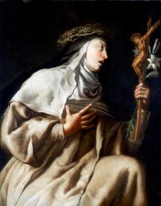 St Teresa of Avila before the Cross, c1621-1663 by Guido Cagnacci