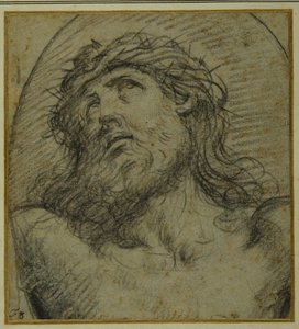 Head and shoulders of the living Christ crucified by Guido Reni