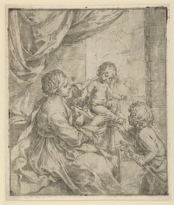 The Virgin and Child at a table with the young John the Baptist by Guido Reni