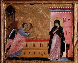 The Annunciation (detail of the predella) by Guido da Siena