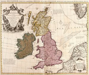 Map of the British Isles, Kingdoms of England, Scotland and Ireland