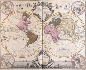 Map of the Two Hemispheres by Guillaume Delisle