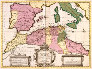 Morocco, North Algeria, Tunisia, North-West Libya, Spain, Portugal, Italy by Guillaume Delisle