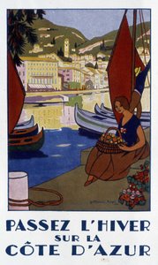 Spend the winter on the French Riviera - Advertising poster, 20th century by Guillaume Georges Roger
