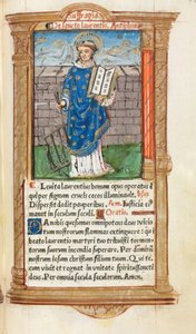 Printed Book of Hours (Use of Rome): fol. 101r, St. Lawrence