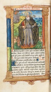 Printed Book of Hours (Use of Rome): fol. 104v, St. Anthony Abbot