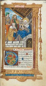 Printed Book of Hours Use of Rome: fol. 38r, Adoration of the Magi by Guillaume Le Rouge