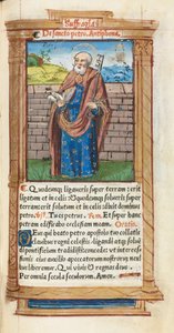 Printed Book of Hours Use of Rome: fol. 99r, St. Peter by Guillaume Le Rouge