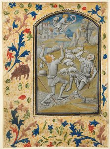 Leaf from a Book of Hours: Annunciation to the Shepherds