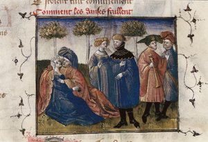 A Gallant Scene of Courtiers by Guillaume de Lorris