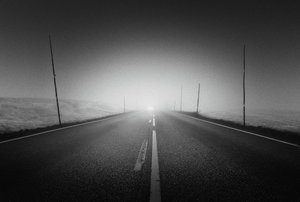 Mysterious Foggy Road by Gustav Davidsson