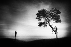 Solitary Figure Lone Tree by Gustav Davidsson