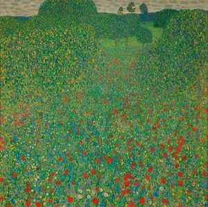A Field of Poppies by Gustav Klimt