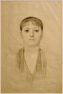 Bust of a Girl from the Front by Gustav Klimt
