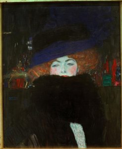 Lady with Hat and Feather Boa
