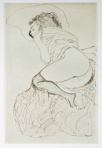 Female Nude, Turned Left by Gustav Klimt