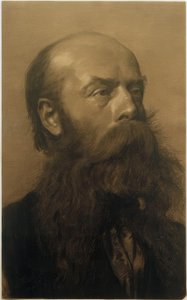 Head of a Bearded Man in Three-Quarter Profile to the Right by Gustav Klimt