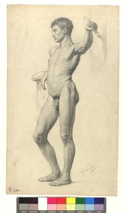 Male Academy Nude by Gustav Klimt