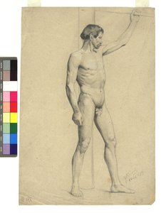 Male Academy Nude in Pose by Gustav Klimt
