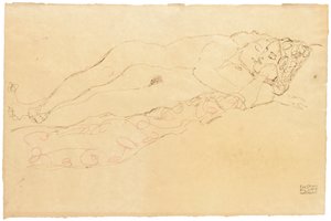 Two Reclining Nudes by Gustav Klimt