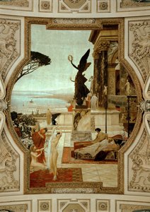 Vienna Burgtheatre (Court Theatre), Staircase (Left): Antique Theatre in Taormina by Gustav Klimt