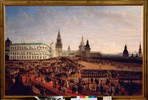 Military Parade During the Coronation of Emperor Alexander II in the Kremlin of Moscow, 18 February 1855 by Gustav Schwarz