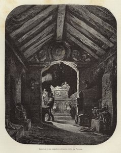 Interior of an Etruscan Tomb Near Perugia by Gustave Bauernfeind