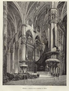Interior of the Cathedral of Milan by Gustave Bauernfeind