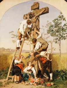 Decorating the Shrine by Gustave Brion