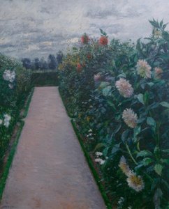 Garden Alley and Dahlia Beds, Petit Gennevilliers by Gustave Caillebotte