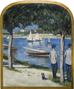 The Bank of Petit Gennevilliers and the Seine by Gustave Caillebotte