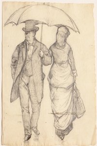 Man and Woman Under an Umbrella
