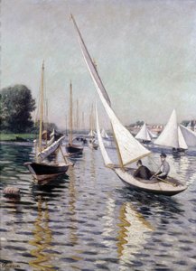 Regattas at Argenteuil by Gustave Caillebotte