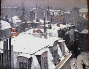 View of Rooftops (Effect of Snow) by Gustave Caillebotte