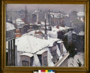 View of Roofs (Snow Effect), also called Roofs Under the Snow by Gustave Caillebotte