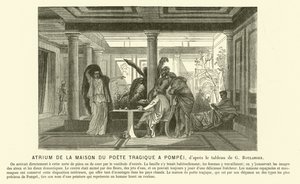 Atrium of the ancient Roman House of the Tragic Poet, Pompeii by Gustave Clarence Rodolphe Boulanger