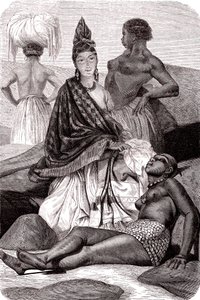 Signare, the mulatto-French African women in the Island of Goree, Senegal. 1861 by Gustave Clarence Rodolphe Boulanger