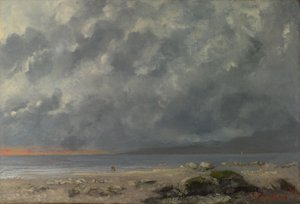 Beach Scene by Gustave Courbet