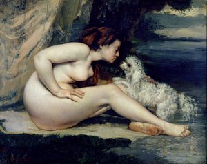 Female Nude with a Dog (Portrait of Leotine Renaude)