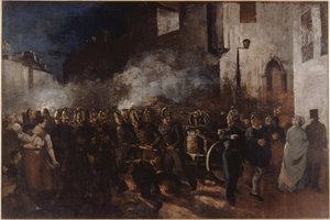 Firemen Running to a Fire by Gustave Courbet