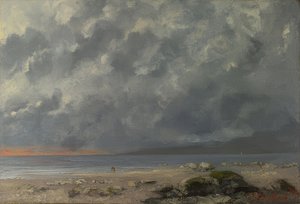 Beach Scene by Gustave Courbet