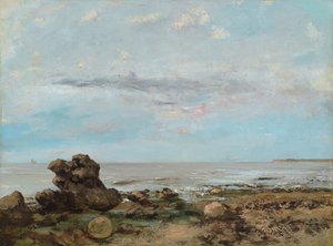 The Beach at Trouville by Gustave Courbet