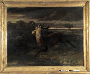 The Deer Has Water (Hunting a Run) Says the Deer Force by Gustave Courbet