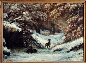 The Delivery of Deer in Winter by Gustave Courbet