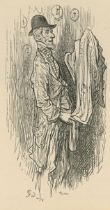 A man holding fabric by Gustave Dore