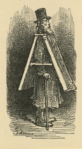 An Illustration Depicting a Sandwich Man by Gustave Dore