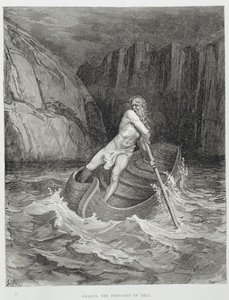 Charon, the Ferryman of Hell, from The Divine Comedy (Inferno) by Dante Alighieri engraved by Stephane Pannemaker