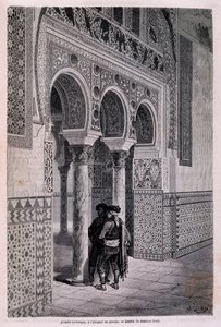 Detail of the Arcade of the Alcazar in Seville - by Doré, in “Tour du Monde”, 2nd sem. 1866. by Gustave Dore