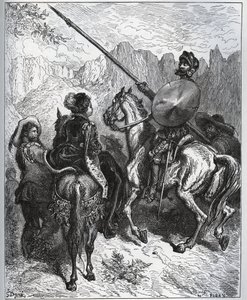 Don Quixote Accepts the Mission Proposed by Dorothe-Princess of Micomicon - from "Don Quixote de la Mancha" by Miguel Cervantes by Gustave Dore